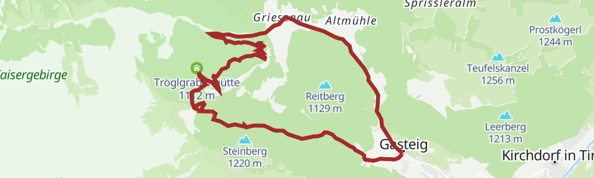 Route map: Maukalm - Tröglgraben – Kaiserbachtal